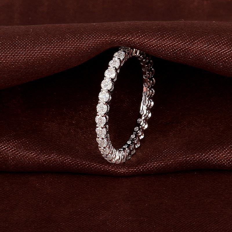 925 Silver Sterling Round Cut CZ Full Eternity Band