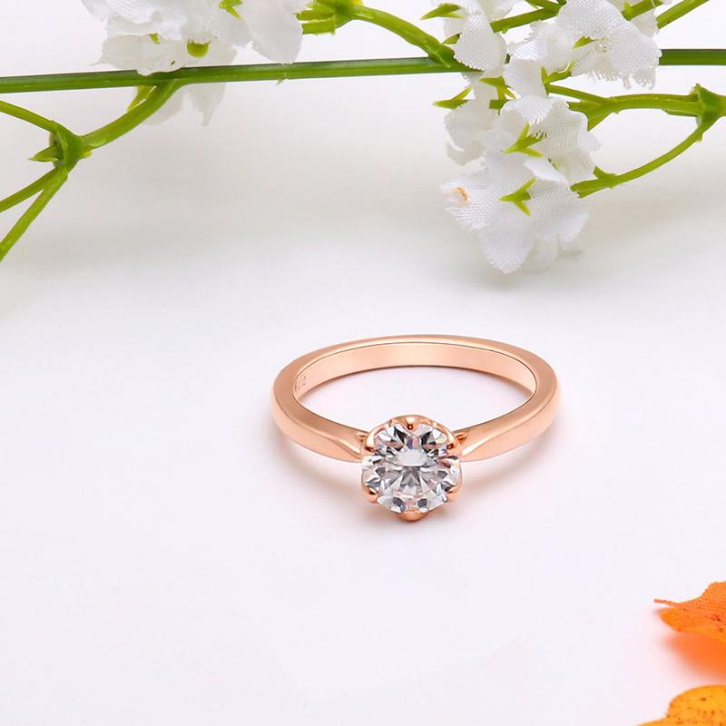 925 Sterling Silver Round Cut CZ Classic Solitaire Ring