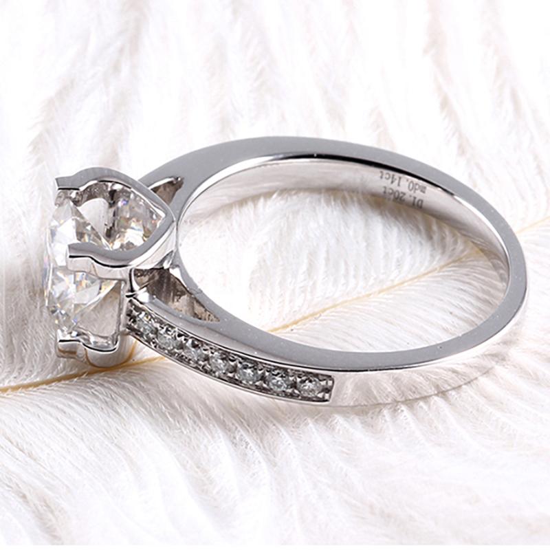 925 Sterling Silver Round Cut Semi Pave CZ Ring