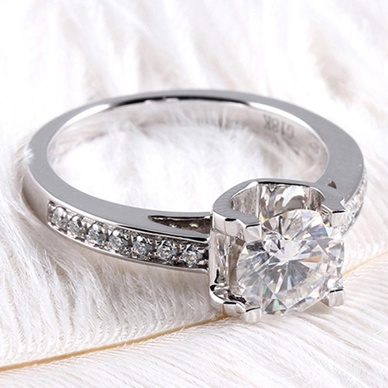 925 Sterling Silver Round Cut Semi Pave CZ Ring