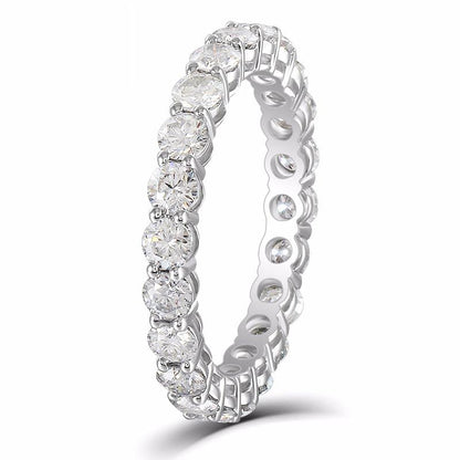 925 Sterling Silver Round Cut CZ Full Eternity Band