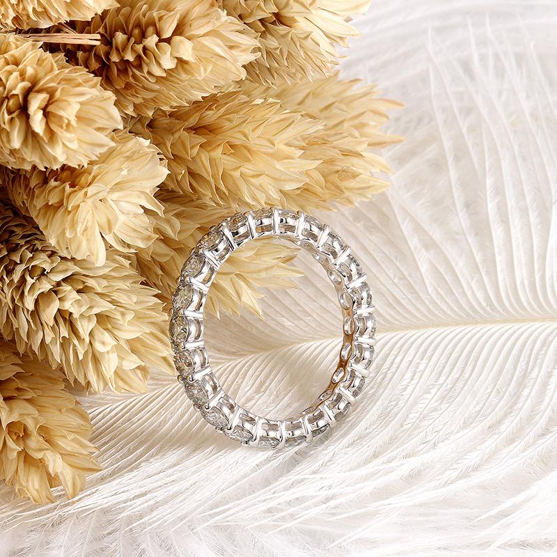 925 Sterling Silver Round Cut CZ Eternity Band