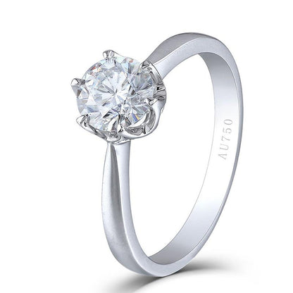 925 Sterling Silver Round Cut Solitaire CZ Ring