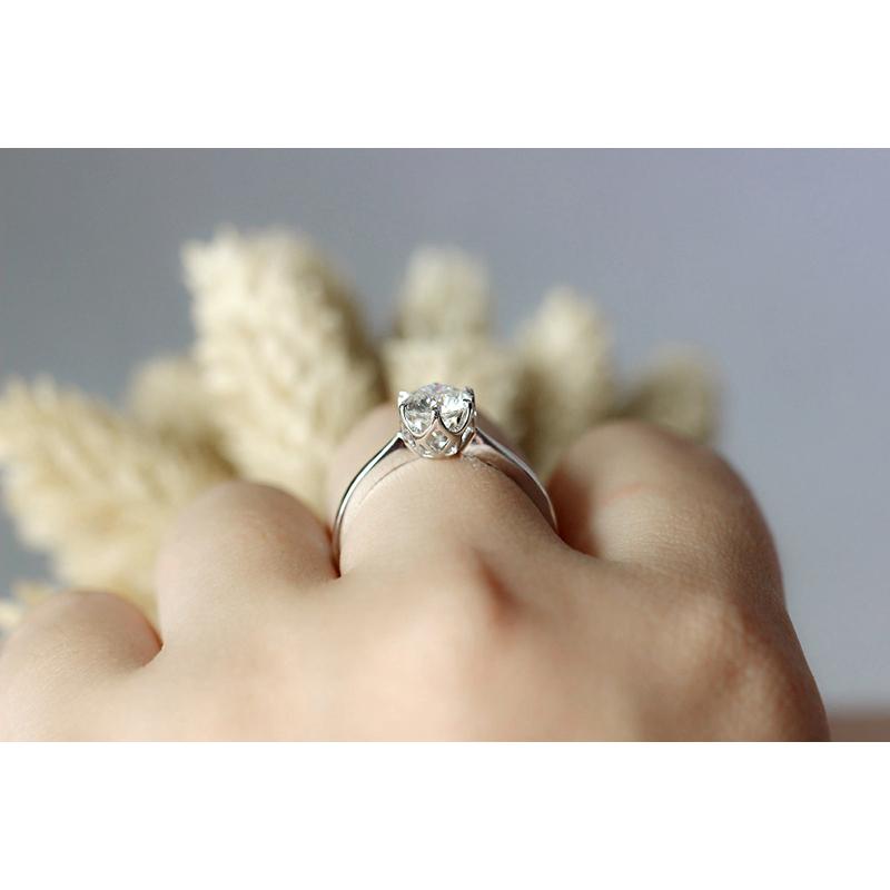 925 Sterling Silver Round Cut Solitaire CZ Ring