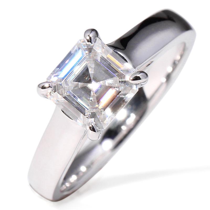 925 Sterling Silver CZ  Asscher Cut Fashion Solitaire