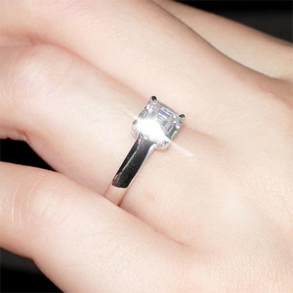 925 Sterling Silver CZ  Asscher Cut Fashion Solitaire