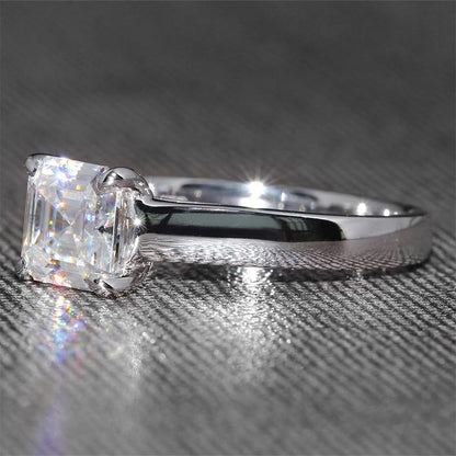 925 Sterling Silver CZ  Asscher Cut Fashion Solitaire