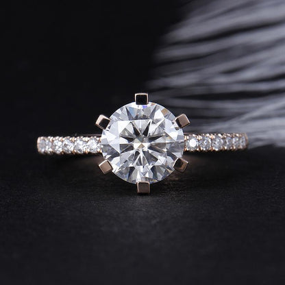 925 Sterling Silver Round Cut CZ Classic Ring