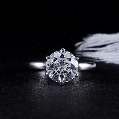 925 Sterling Silver Round Cut Hidden Halo CZ Ring