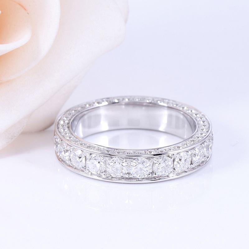 925 Sterling Silver Round Cut CZ Eternity Band