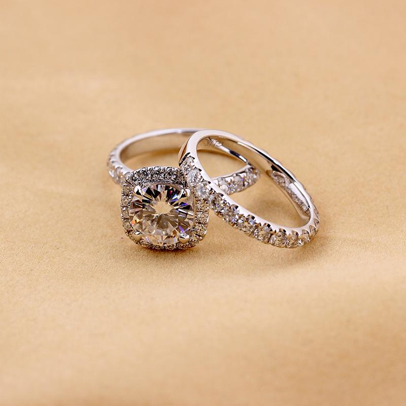 925 Sterling Silver CZ Round Cut Bridal Ring