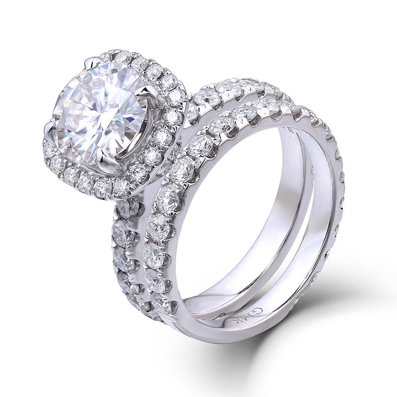 925 Sterling Silver CZ Round Cut Bridal Ring