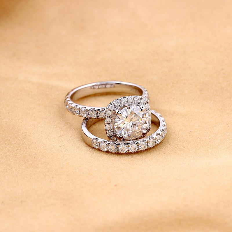 925 Sterling Silver CZ Round Cut Bridal Ring