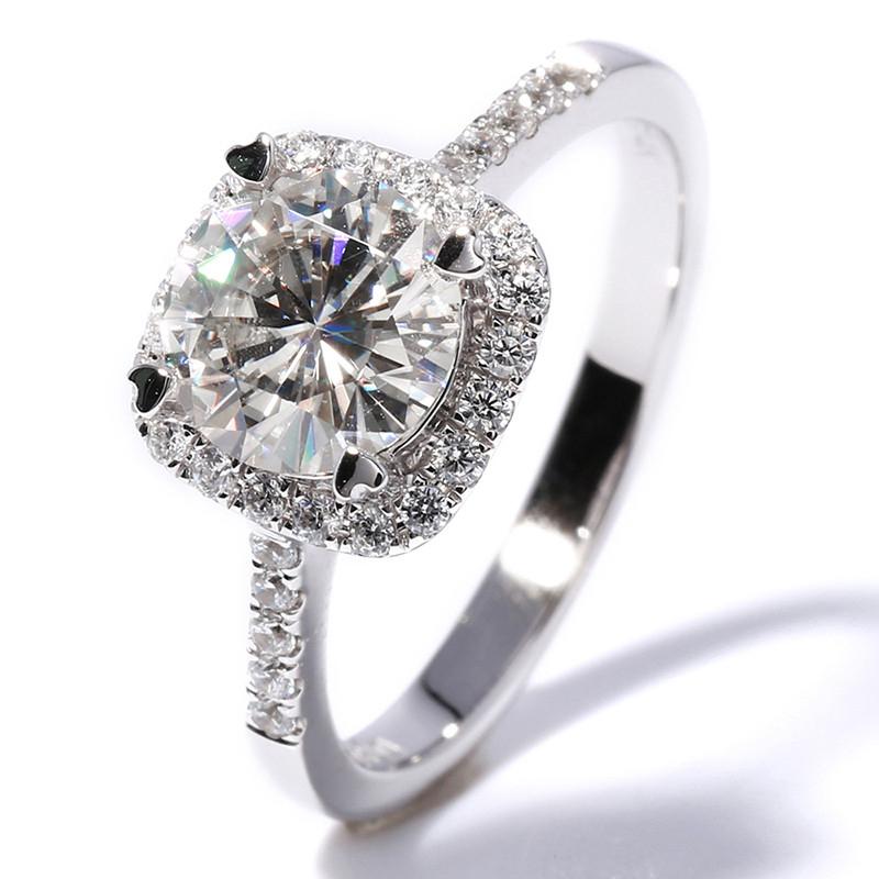 925 Sterling Silver Round Cut CZ Double Halo Ring