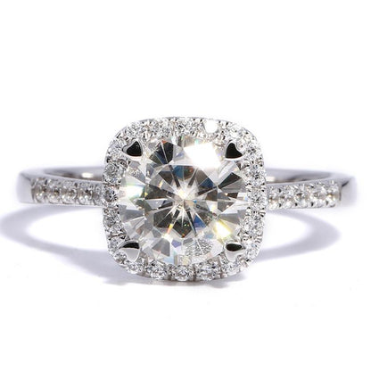 925 Sterling Silver Round Cut CZ Double Halo Ring