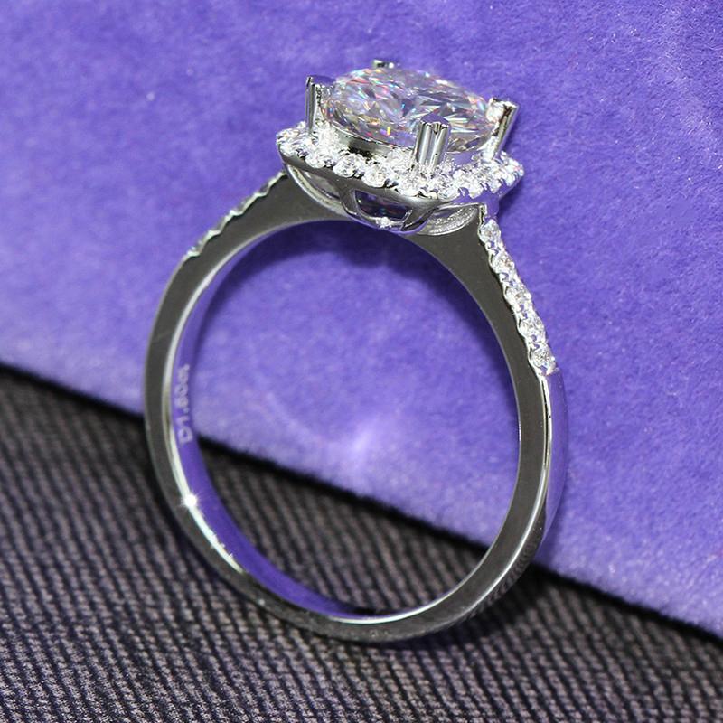 925 Sterling Silver Round Cut CZ Double Halo Ring