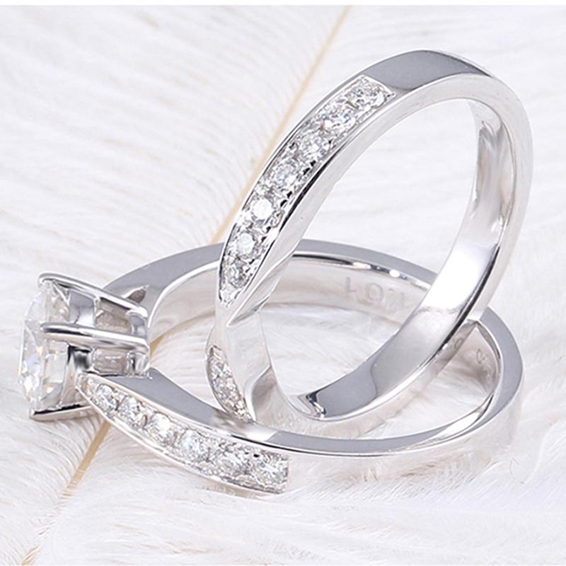 925 Sterling Silver CZ Round Cut Bridal Ring