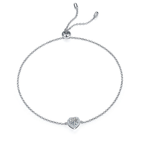 925 Sterling Silver Halo Round Cut CZ Diamond Bracelet