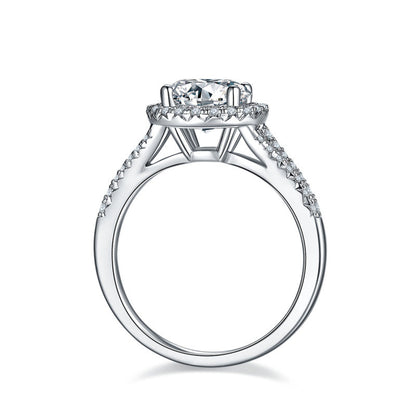 925 Sterling Silver Halo Round Cut Cz Ring