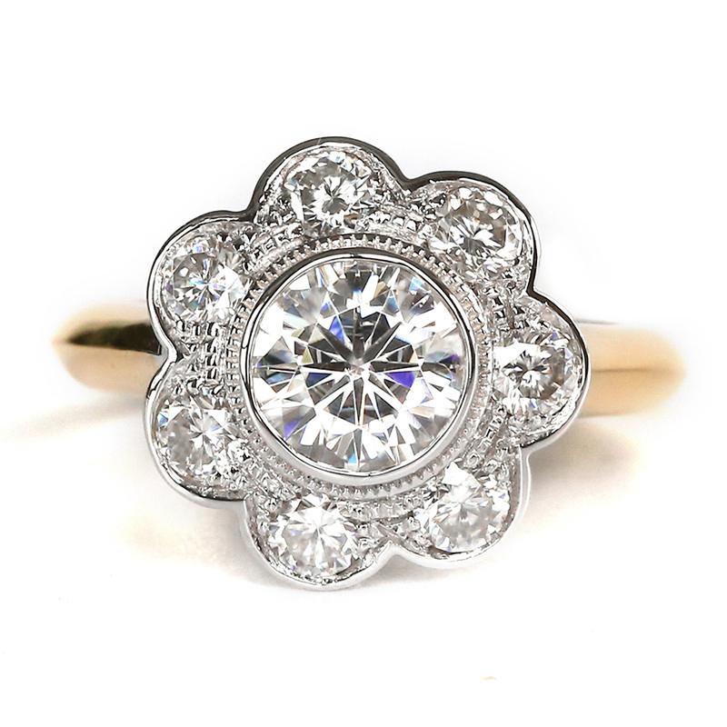 925 Sterling Silver Round Cut Halo CZ Ring