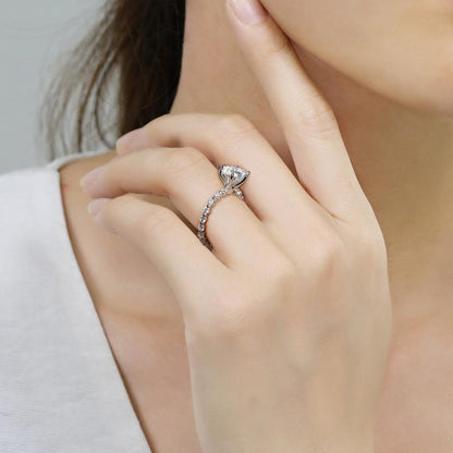 925 Sterling Silver Round Cut Pave CZ Ring