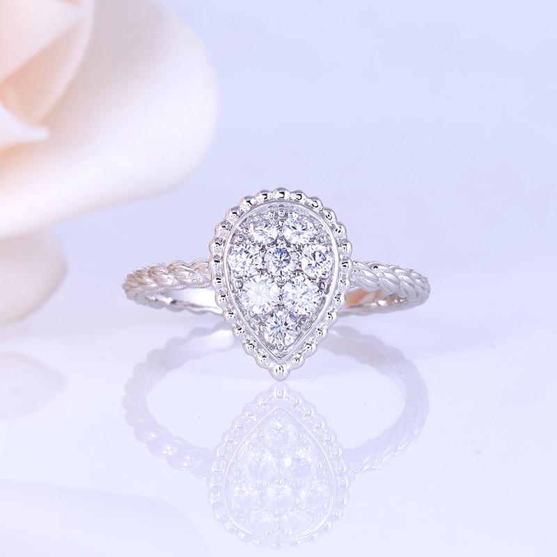 925 Sterling Silver Round Cut Cluster CZ Ring