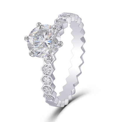 925 Sterling Silver Round Cut Pave CZ Ring