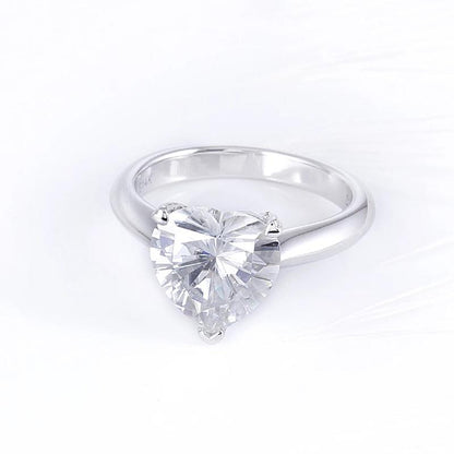 925 Sterling Silver Heart-shaped CZ diamond classic Solitaire for women