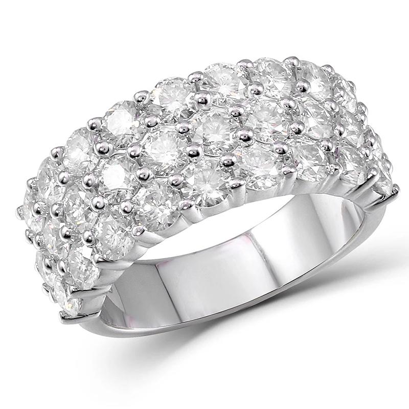 925 Silver Sterling Round Cut CZ Multi Stone Band