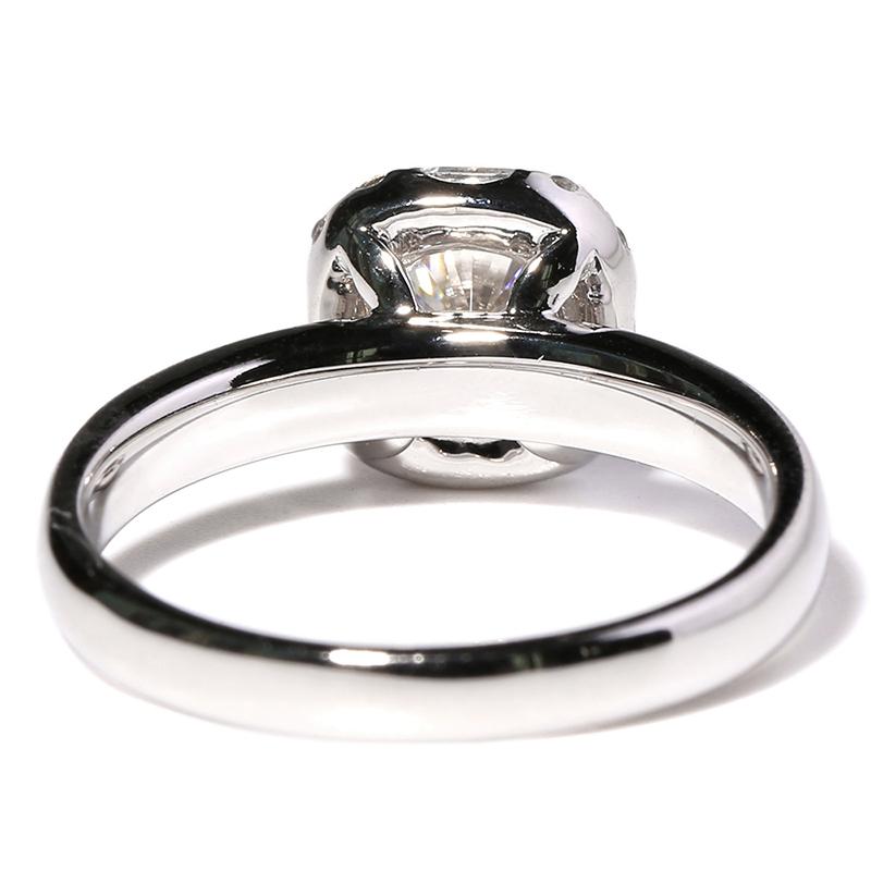 925 Silver Sterling Cushion Cut Halo CZ Diamond Ring