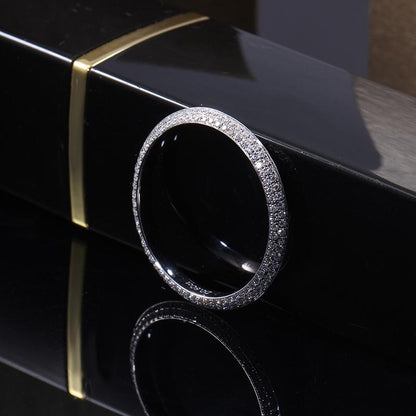 925 Sterling Silver Round Cut CZ Eternity Wedding Band