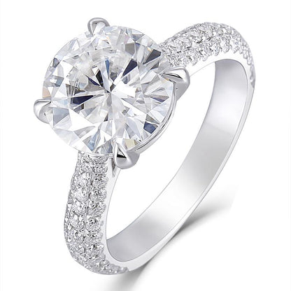 925 Sterling Silver Round Cut Pave CZ Ring