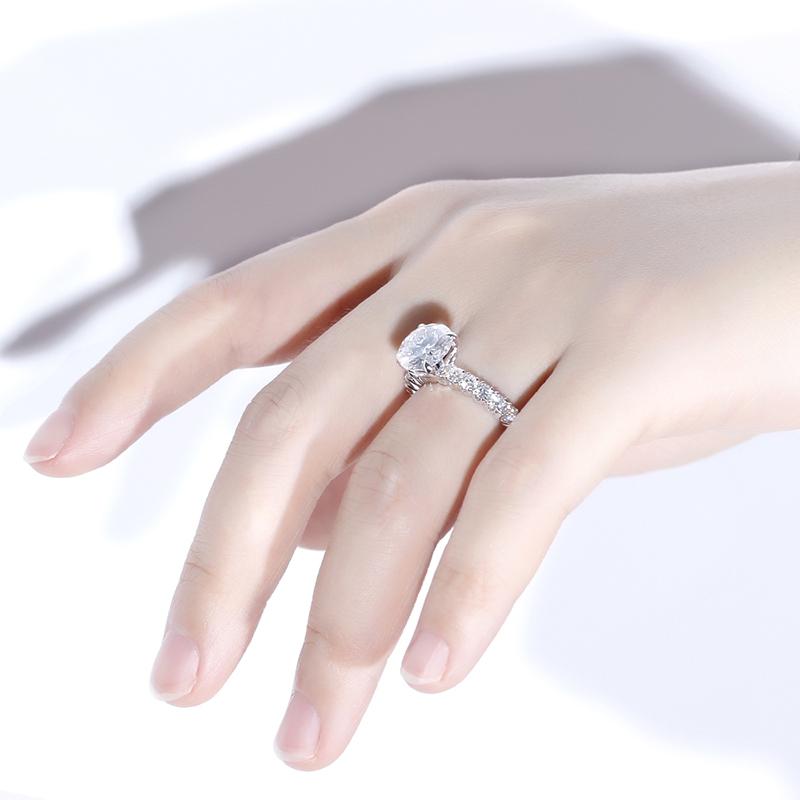 925 Sterling Silver Round Cut Semi Pave CZ Ring