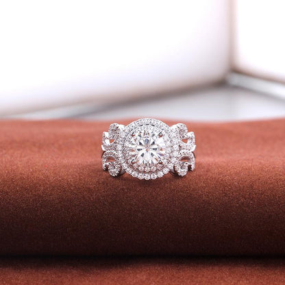 925 Sterling Silver CZ Unique Ring for women