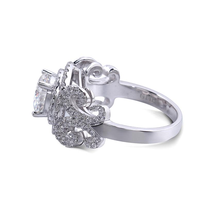 925 Sterling Silver CZ Unique Ring for women