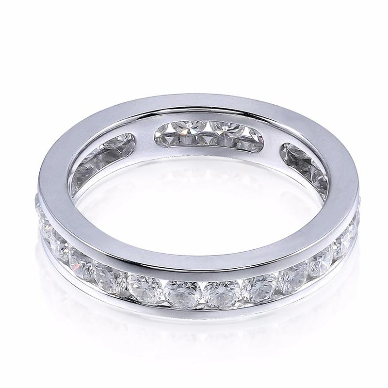 925 Silver Sterling Round Cut CZ Half Eternity Band