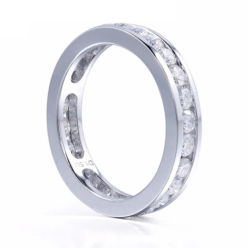 925 Silver Sterling Round Cut CZ Half Eternity Band