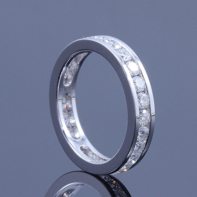 925 Silver Sterling Round Cut CZ Half Eternity Band