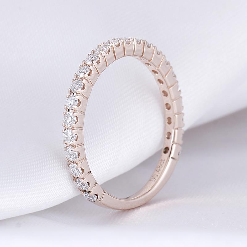 925 Sterling Silver Round Cut CZ Half Eternity Band