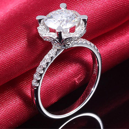 925 Sterling Silver Round Cut CZ Bridal Ring for women