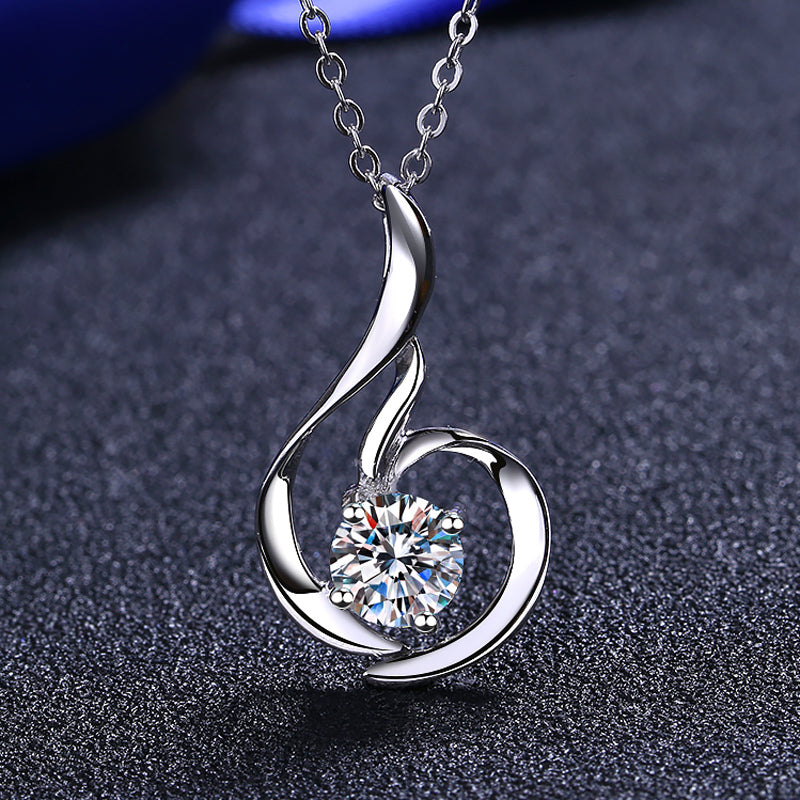 925 Sterling Silver Round Cut CZ Pendant Necklace