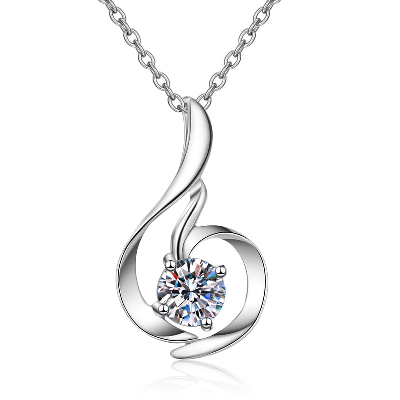 925 Sterling Silver Round Cut CZ Pendant Necklace