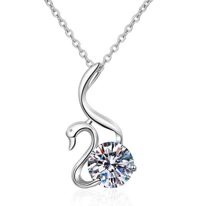 925 Sterling Silver Pendant Necklace with Round Cut CZ Necklace