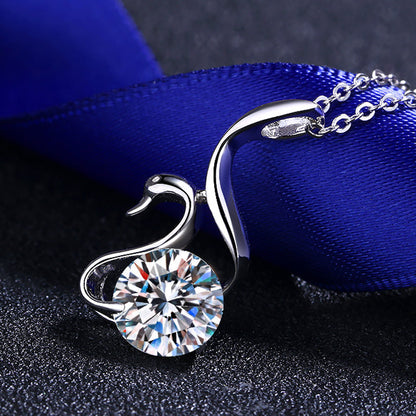 925 Sterling Silver Pendant Necklace with Round Cut CZ Necklace