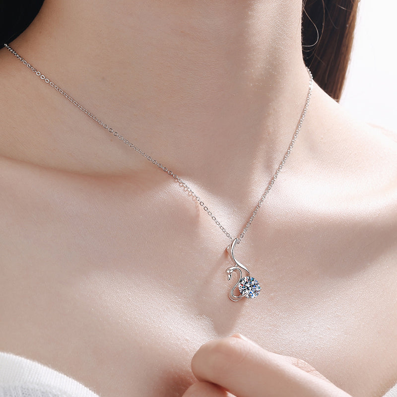 925 Sterling Silver Pendant Necklace with Round Cut CZ Necklace