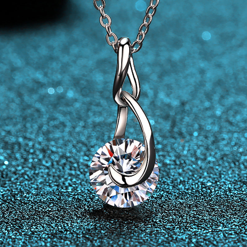 925 Sterling Silver Round Cut CZ Pendant Necklace