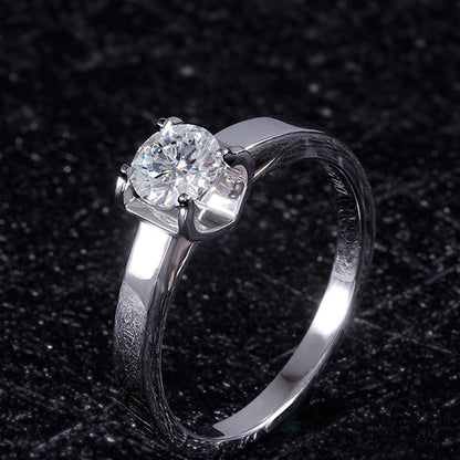 925 Sterling Silver Round Cut Solitaire CZ Ring