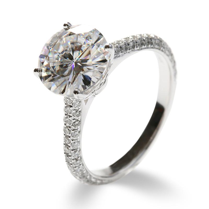 925 Silver Sterling Round Cut Pave CZ Ring