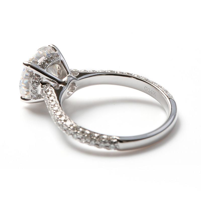 925 Silver Sterling Round Cut Pave CZ Ring