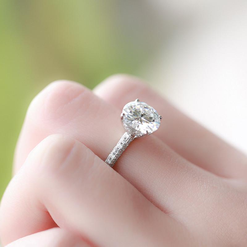 925 Silver Sterling Round Cut Pave CZ Ring